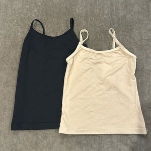 Bundle of (2) undergarment tops. Nylon spandex blend. Color- nude -black. Size M